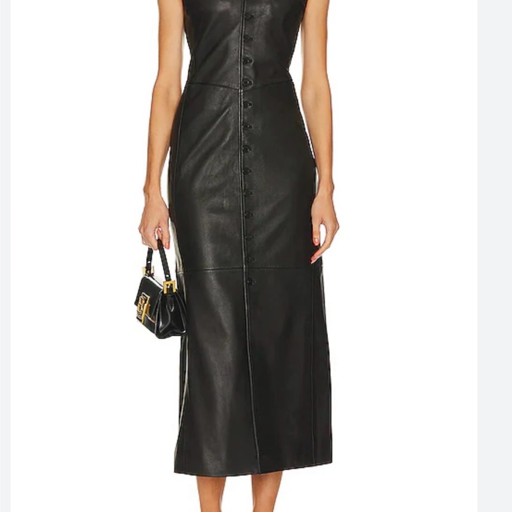 Frame
Sleeveless Leather Button-Front Midi-Dress S/P